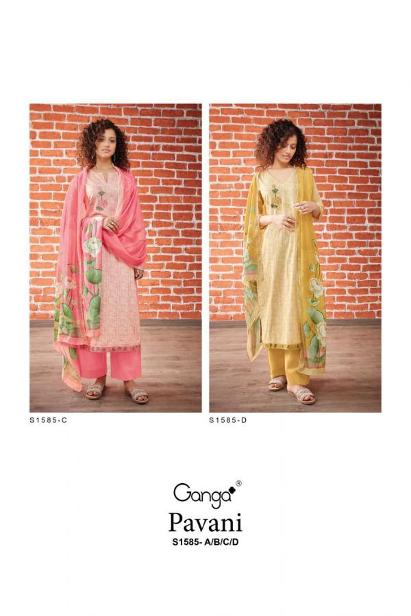 Ganga Pavani S1585 New Stylish Cotton Salwar Kameez Collection